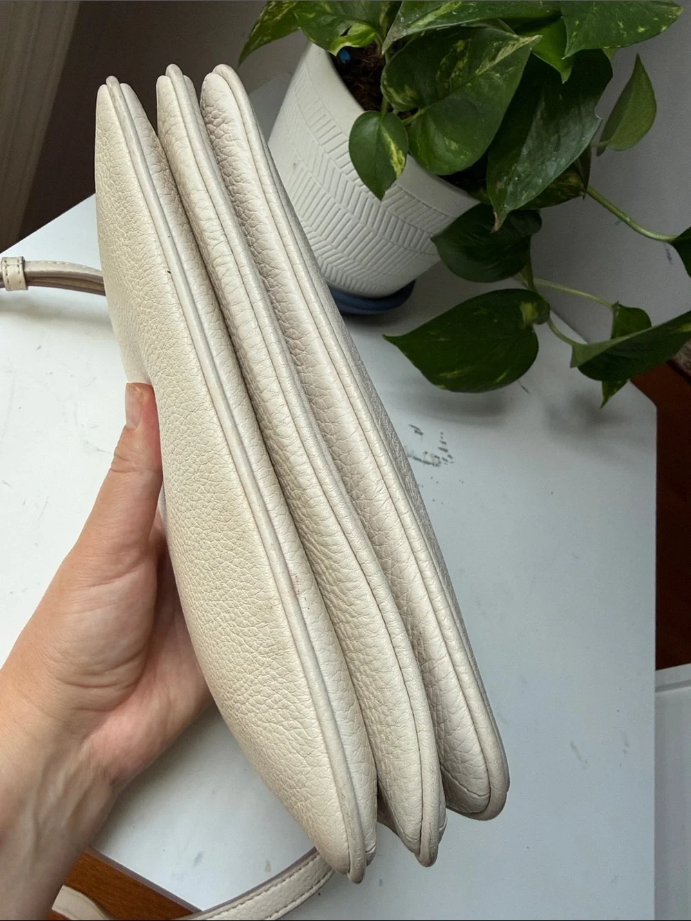 Kate Spade Pebbled Leather Crossbody in Light Cream